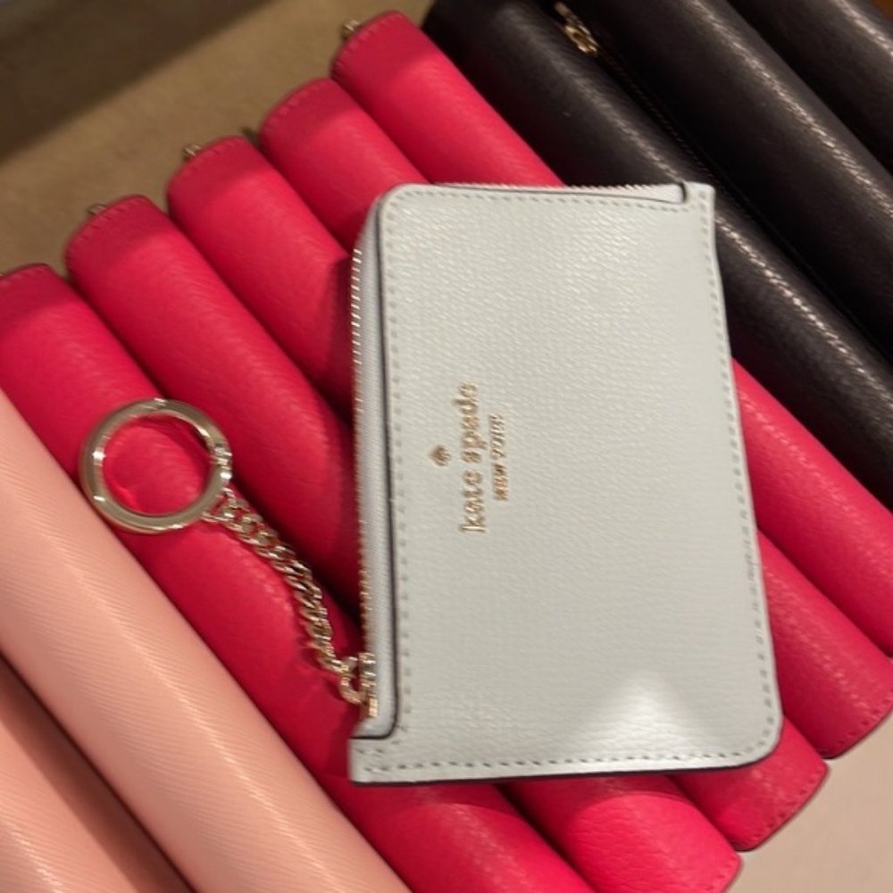 Kate Spade Darcy Medium L-Zip Card Holder Blue Glow - Picture 3 of 16